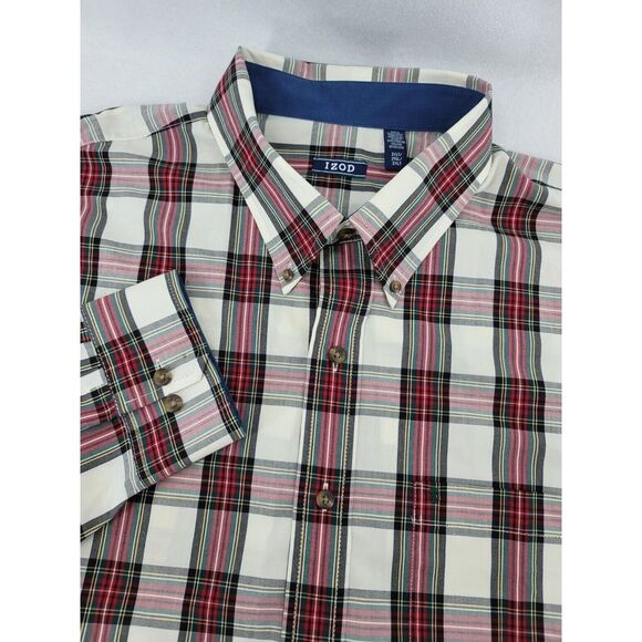 IZOD Men's 2XLT‎ Plaid Button Long Sleves Shirt - Picture 1 of 6